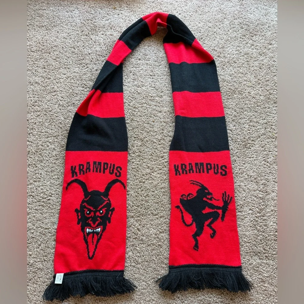 archie mcphee krampus spirit scarf red black devil demon horror movie